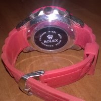 нов часовник-гумена червена каишка, снимка 5 - Други - 21835038