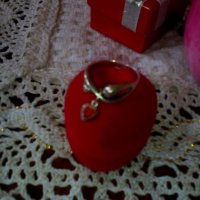 Сребърен пръстен с подвижно сърце, снимка 3 - Пръстени - 21110359