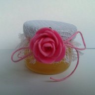 Подарък за гостите - Бурканче мед в розово, снимка 12 - Сватбени аксесоари - 10235708