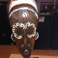 африканска маска-60х20х8см-масивна-дървена-от швеицария, снимка 12 - Антикварни и старинни предмети - 20932954
