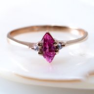  златен пръстен с розов цирконий 1.34 грама, размер №53.5, снимка 3 - Пръстени - 13729043