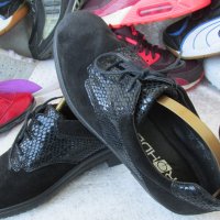 КАТО НОВИ дамски обувки 37 - 38 original ROHDE®, 100% естествен набук + естествена змийска кожа, снимка 6 - Дамски ежедневни обувки - 19913888