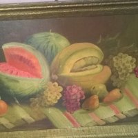 стара картина-натюрморт с плодове, снимка 3 - Картини - 18647016