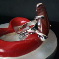 Уникални авторски  сребърни  пръстени с яспис, снимка 3 - Пръстени - 25650320