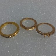 Комплект от три златисти пръстена /А-37/, снимка 2 - Пръстени - 15195092