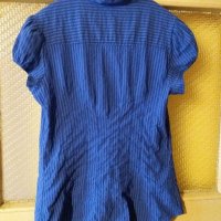 Дам.риза-"H&M"-/памук+вискоза+ликра/-турско синя. Закупена от Италия., снимка 2 - Ризи - 22003024