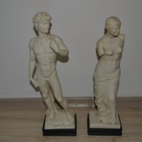 Италиански винтидж скулптури на Венера Милоска и Давид на Микеланджело, снимка 1 - Антикварни и старинни предмети - 26130591