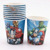 Avengers Отмъстителите Капитан Америка Хълк Айрън 8 бр картонени чаши парти рожден ден, снимка 1 - Чаши - 24232454