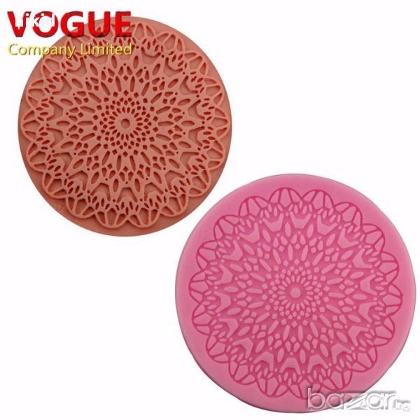 кръгла кръг силиконов молд форма отливка дантела  молд за украса декорация фондан торта мъфин, снимка 1