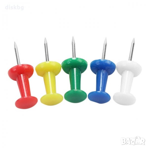 Пинчета за коркова дъска - Push pins 50 броя в кутия, снимка 1