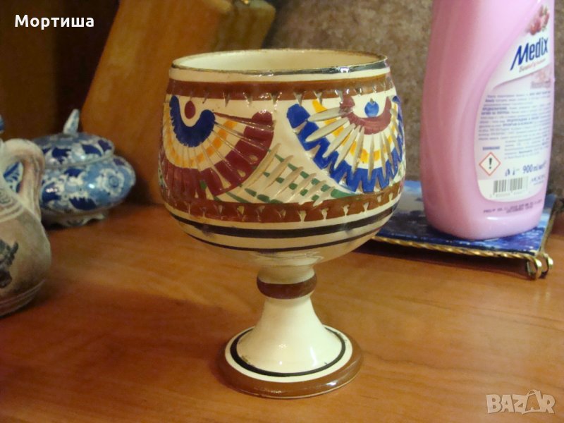 maiolica ръчно изработена чаша бокал , снимка 1