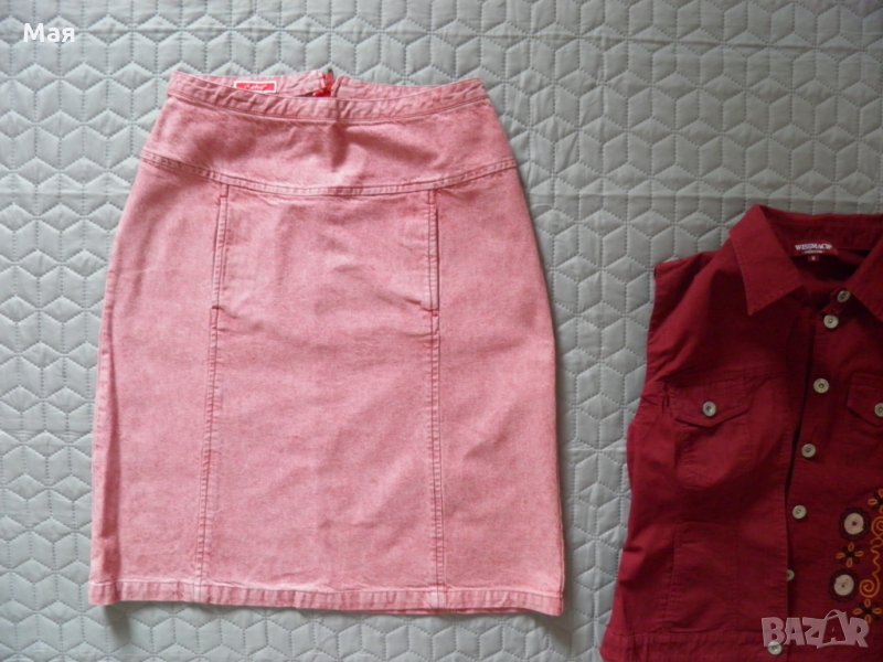 Дамски сет дънкова пола и елек, снимка 1