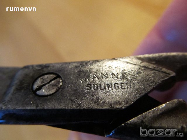 стара немска ножица MANNOS SOLINGEN произв. преди 80г.   - за ценители в много добро състояние за г, снимка 5 - Други инструменти - 14384316
