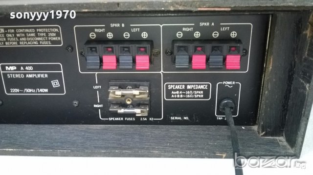 mp a 400 hi-fi-stereo amplifier-140watt-внос швеицария, снимка 9 - Ресийвъри, усилватели, смесителни пултове - 18215841