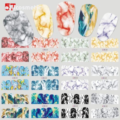 12 бр. Водни стикери за маникюр, снимка 10 - Продукти за маникюр - 21817673