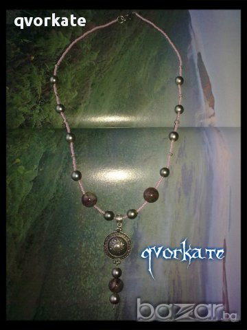 Колие плочка от турмалин, снимка 2 - Колиета, медальони, синджири - 9285572