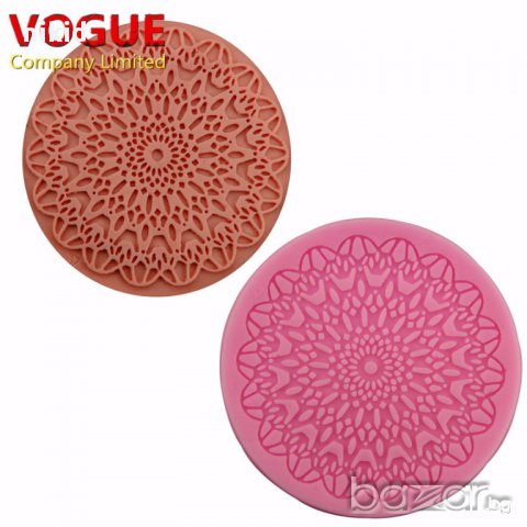 кръгла кръг силиконов молд форма отливка дантела  молд за украса декорация фондан торта мъфин