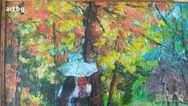 Автентична картина "Разговор", снимка 5 - Картини - 24694451