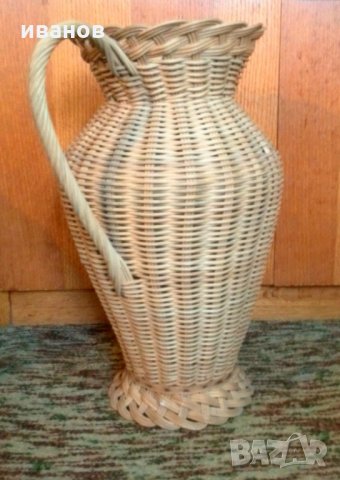 голяма плетена ваза, снимка 3 - Колекции - 22922513
