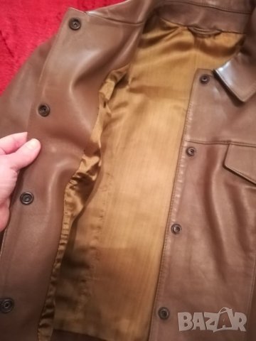 НОВОМаслено зелено яке естествена кожа, снимка 3 - Якета - 25228811