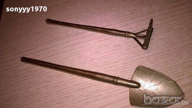 АНТИК-Лопатка и гребло-18х4см-мед/месинг-внос франция, снимка 4 - Колекции - 17851653
