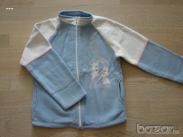 Светлосин анцуг МОМИЧЕ горно и долно + блуза, снимка 4 - Детски Блузи и туники - 15686714