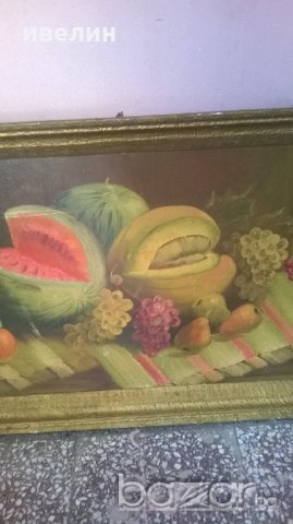 стара картина-натюрморт с плодове, снимка 3 - Картини - 18647016
