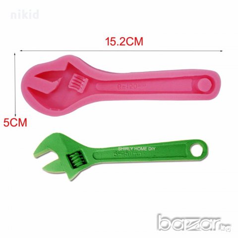 ключ гаечен инструмент силиконов молд форма декорация торта фондан шоколад и др., снимка 2 - Форми - 17755254