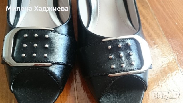 Черни обувки с катарама, снимка 3 - Дамски обувки на ток - 21813059