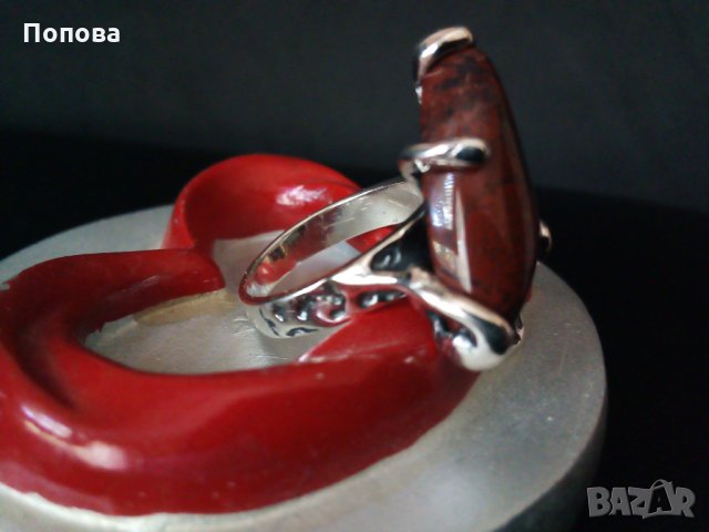 Уникални авторски  сребърни  пръстени с яспис, снимка 3 - Пръстени - 25650320