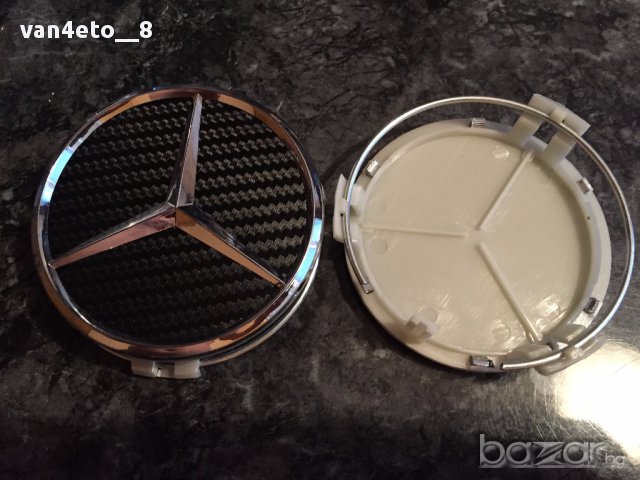 4 броя капачки за джанти на MERCEDES 75mm, снимка 2 - Гуми и джанти - 15092924