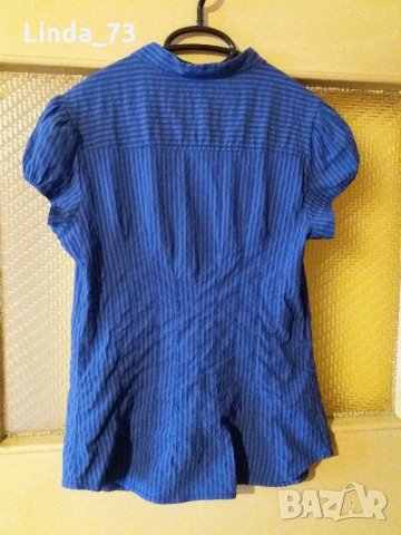 Дам.риза-"H&M"-/памук+вискоза+ликра/-турско синя. Закупена от Италия., снимка 2 - Ризи - 22003024