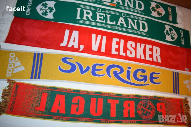 Национални отбори - Футболни шалове / Ireland / Norway / Sweden / Portugal, снимка 9 - Шапки - 23144193