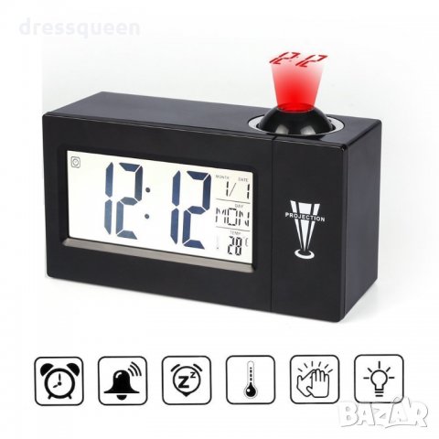 3605 часовник с проекция и активиране чрез пляскане на ръце, снимка 4 - Други стоки за дома - 23528061