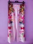 Сатенен панталон със флорални мотиви в бледо розов цвят, снимка 7