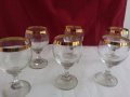 Ретро кристални чаши с златен кант , снимка 6