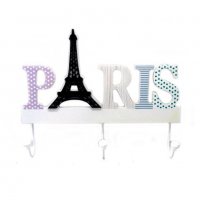 Декоративна закачалка за стена Paris с три куки за закачане, снимка 2 - Декорация за дома - 23683763