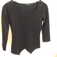 Черна блуза, снимка 2 - Блузи с дълъг ръкав и пуловери - 25991173