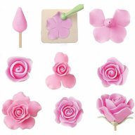 4 бр форми резци резец цвете роза розички форма украса декор торта сладки с фондан тесто и др. , снимка 2 - Форми - 14452193