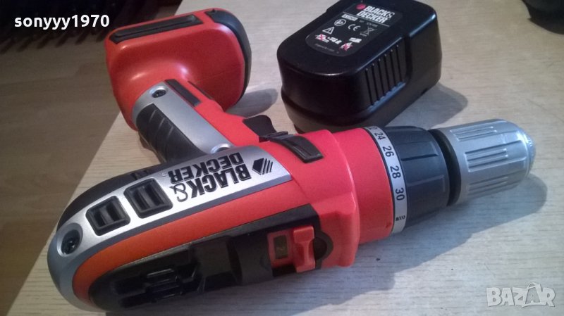 Black&decker винтоверт+батерия-внос швеицария, снимка 1