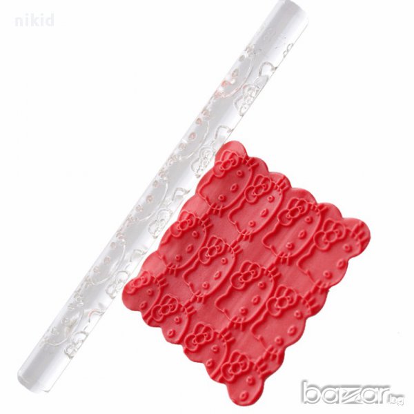 коте Кити kitty Прозрачна релефна текстурна точилка за фондан украса торта сладки, снимка 1