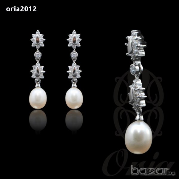 сребърни обеци е-576, снимка 1