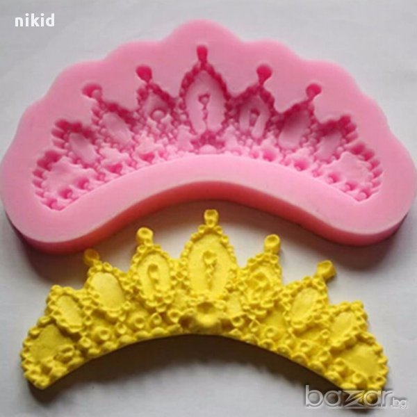 остри върхове диадема корона кралица силиконова форма за украса торта фондан тесто декорация молд, снимка 1