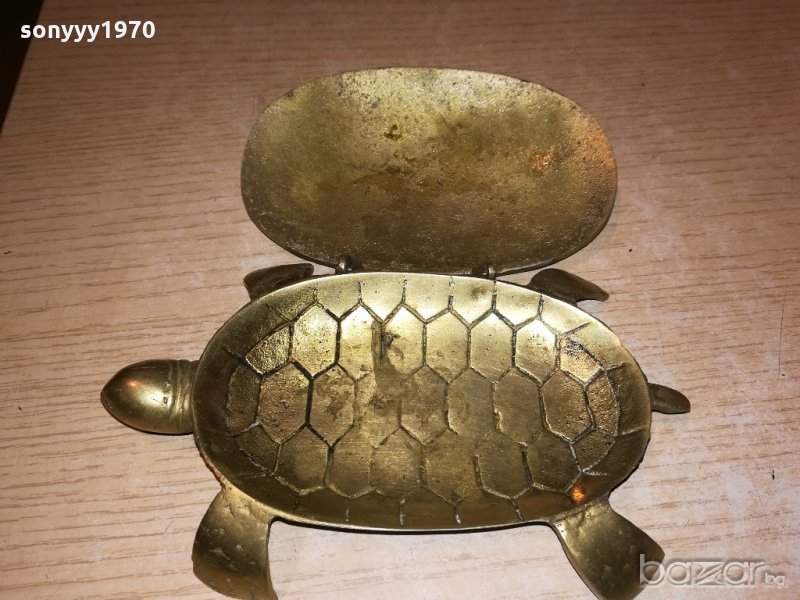 антика костенурка-ретро колекция-мед/месинг-внос франция, снимка 1