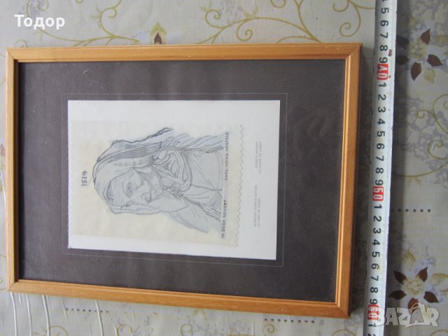 Стара авторска картина върху тъкана коприна , снимка 3 - Картини - 25407351