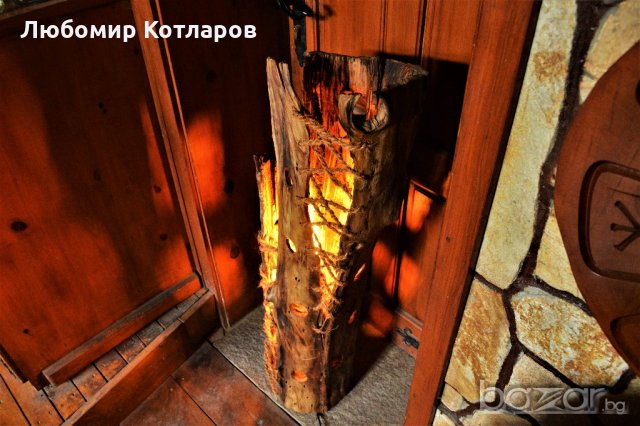Уникална дървена лампа тип „Винтидж стил“ 4, снимка 7 - Настолни лампи - 18370513