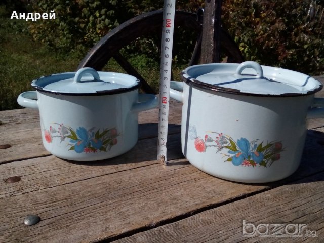 Емайлирана тенджера,тенджери, снимка 2 - Антикварни и старинни предмети - 19566918