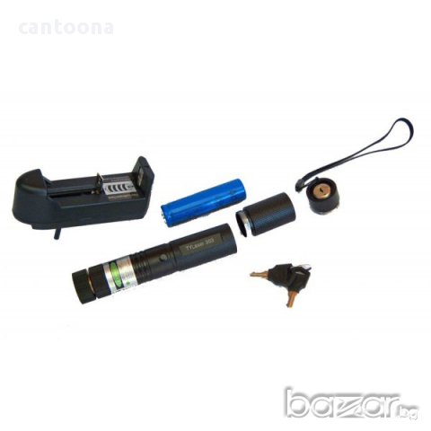 Супер мощен зелен лазер TY-303 200 mW с дискотечна приставка, снимка 2 - Екипировка - 13649352