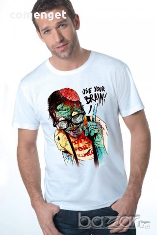 New! Уникална дизайнерска тениска Use Your Brain! Бъди различен, поръчай модел с твоя снимка!