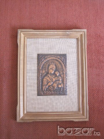Икони от мед на Богородица и на Св.Георги , снимка 2 - Картини - 9612373